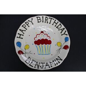 Happy Birthday Benjamin Plate 10" Cupcake Balloons